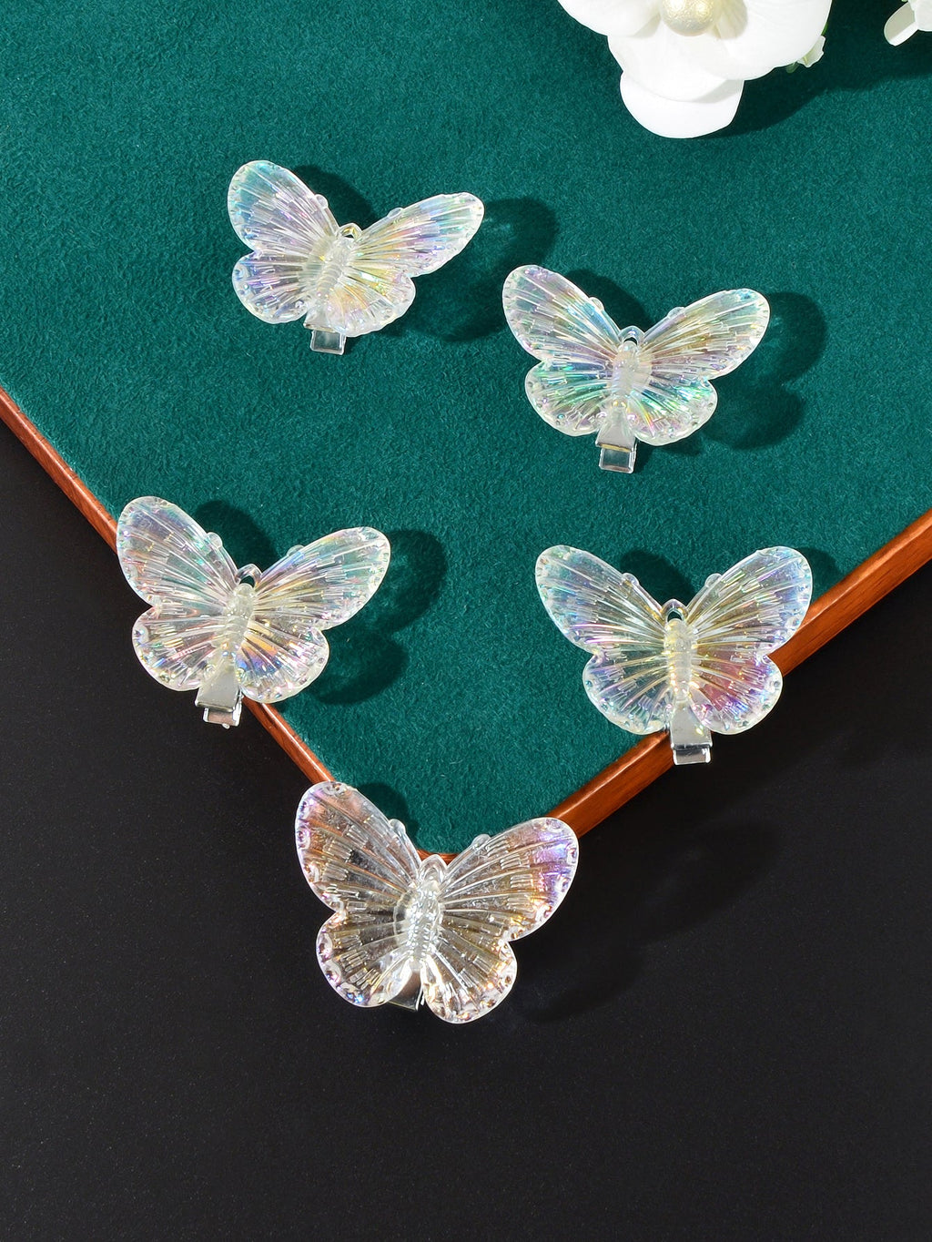 5 pcs Sweet Transparent Butterfly Hairpin Hair Clips Set Hair