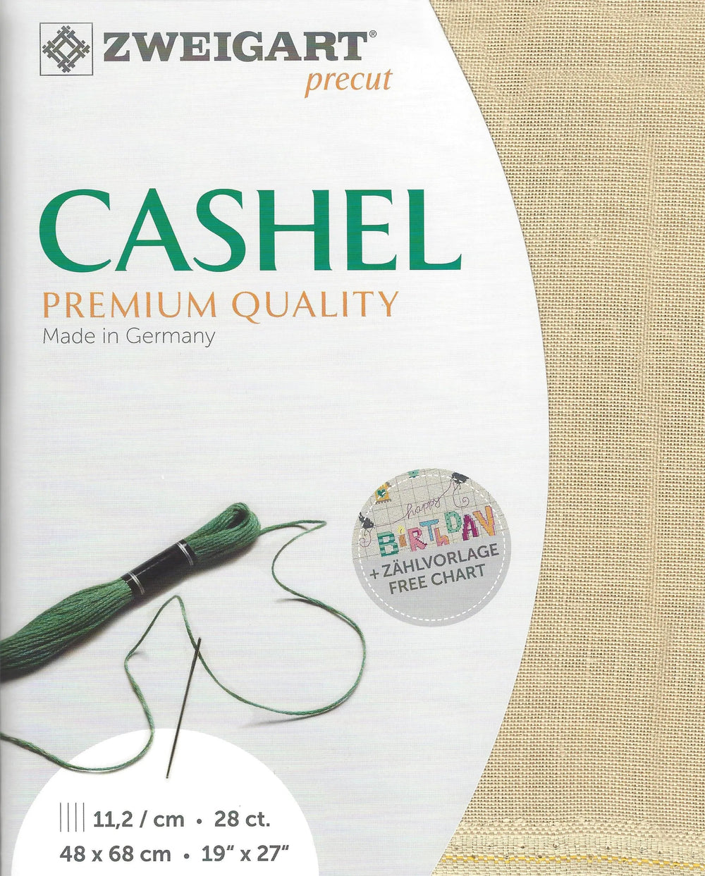 Precut Cashel 28 count Antique Ivory 3281/233-0