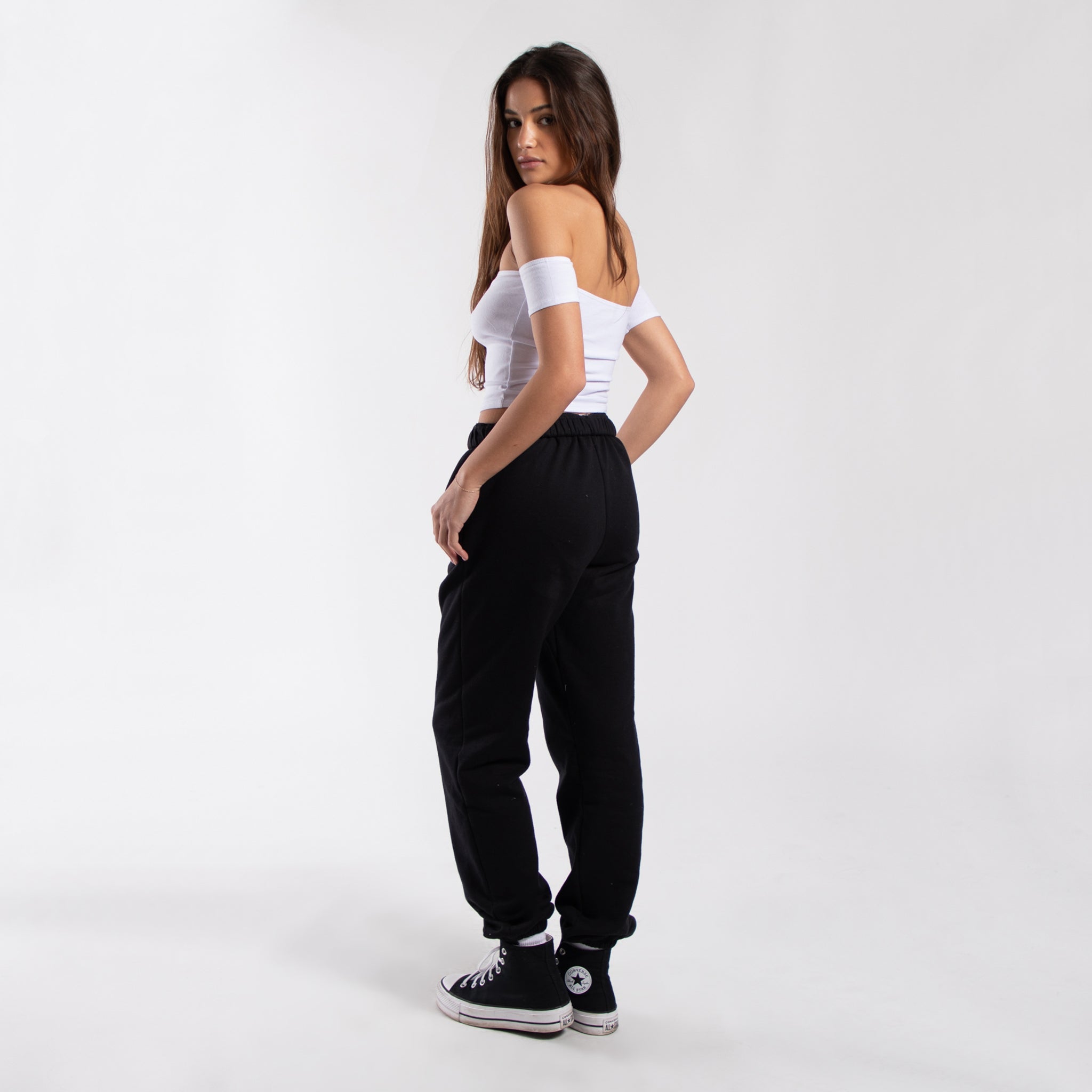 0891 - Women's Off Shoulder Cropped Tee-3