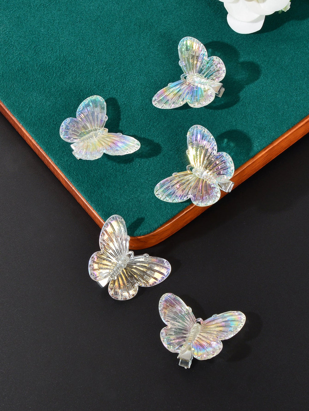 5 pcs Sweet Transparent Butterfly Hairpin Hair Clips Set Hair