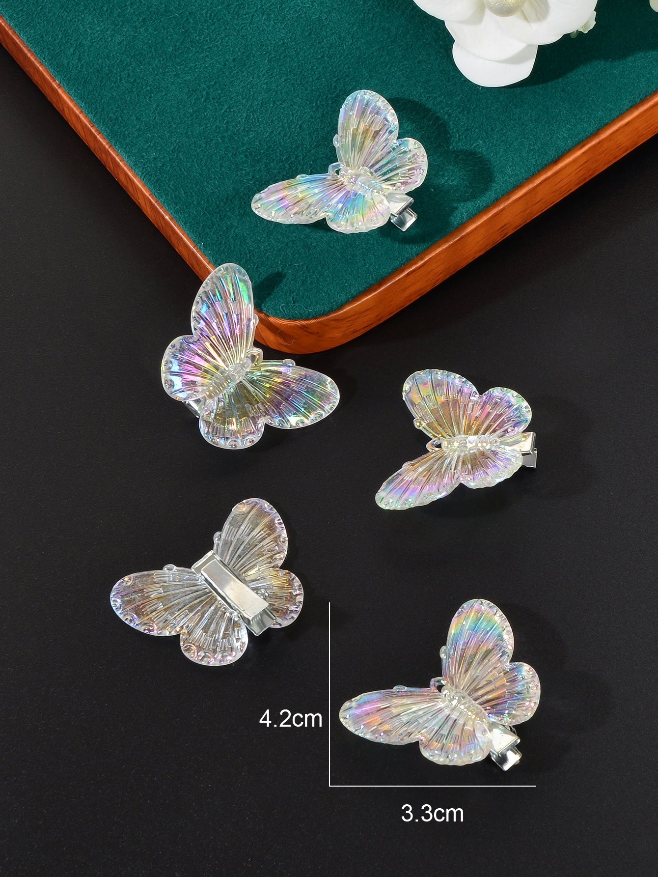 5 pcs Sweet Transparent Butterfly Hairpin Hair Clips Set Hair