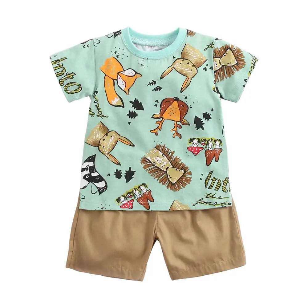 2pcs set t-shirt and shorts for children multivariant-7