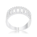 Rey 0.5ct CZ Rhodium Contemporary Band Ring-1