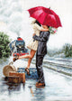 Couple on train station B2369L Counted Cross-Stitch Kit-0