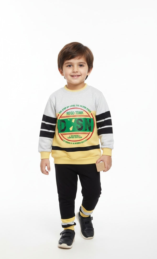 Boys' Trendy Graphic Sweatshirt & Joggers Set