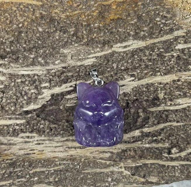 9 Tail Fox, Gemstone Pendants, 23x31mm (1pc)-1